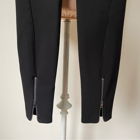 Rag & Bone/JEAN Reilly Black Ponte Zipper Calf Skinny Ankle Pull On Pants EUC S - Picture 4 of 9